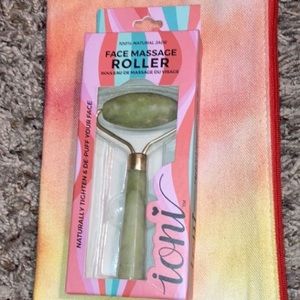Ioni Cosmetics Jade Face Massage Roller & Canves Zipper Pouch Bag